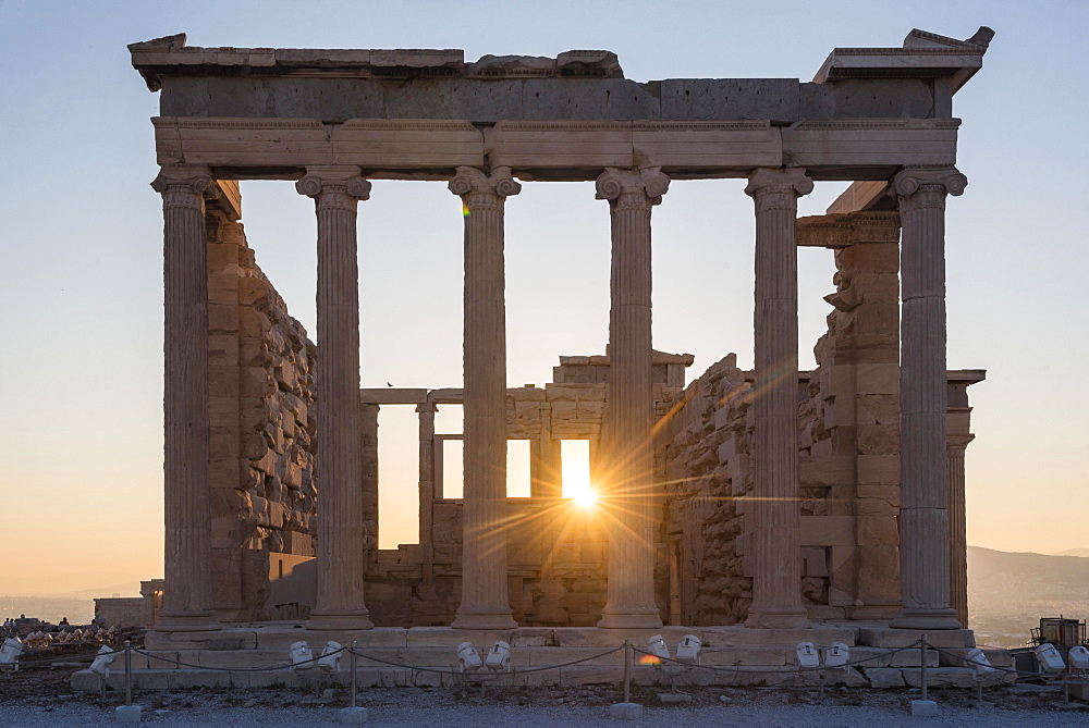 Acropolis at sunset, UNESCO World Heritage Site, Athens, Attica Region, Greece, Europe