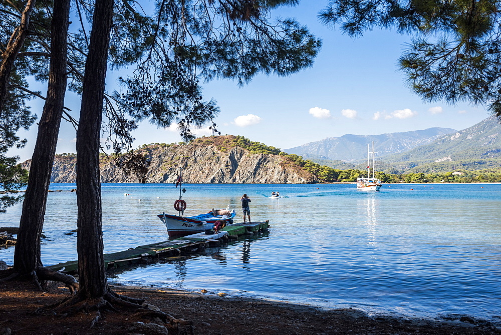 Bay at Phaselis near Kemer, Antalya Province, Mediterranean Coast, Turkey, Asia Minor, Eurasia