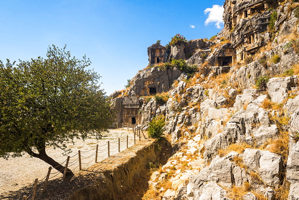 Myra Rock Tombs, ruins of the anceint necropolis, Demre, Antalya Province, Lycia, Anatolia, Turkey, Asia Minor, Eurasia