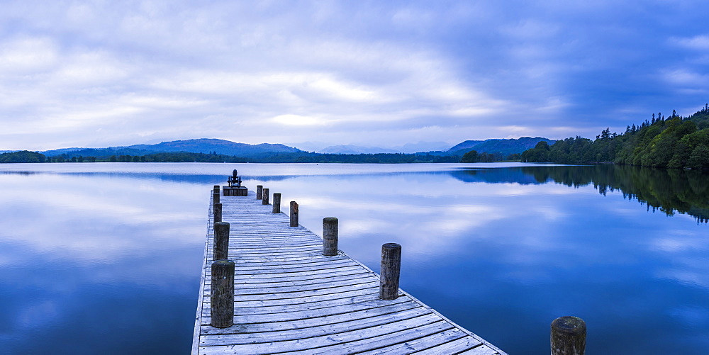 Windermere Jetty at sunrise, Lake District National Park, UNESCO World Heritage Site, Cumbria, England, United Kingdom, Europe