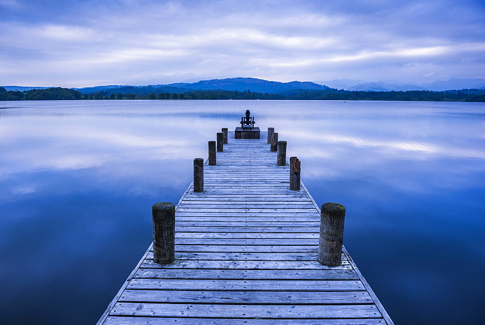 Windermere Jetty at sunrise, Lake District National Park, UNESCO World Heritage Site, Cumbria, England, United Kingdom, Europe