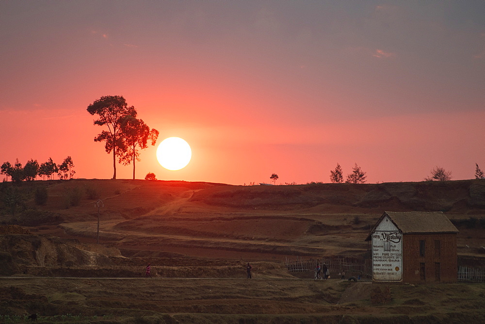 Sunset near Antsirabe, Vakinankaratra Region, Madagascar, Africa