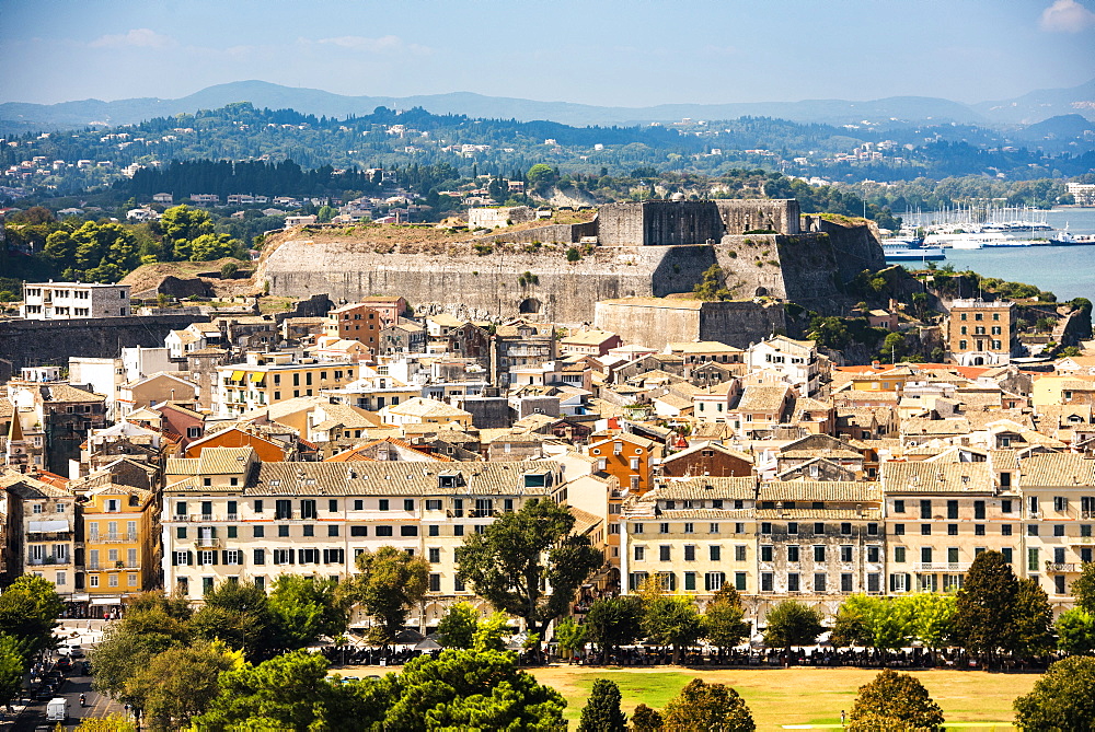 Cityscape of Corfu's old town in Greece, Europe