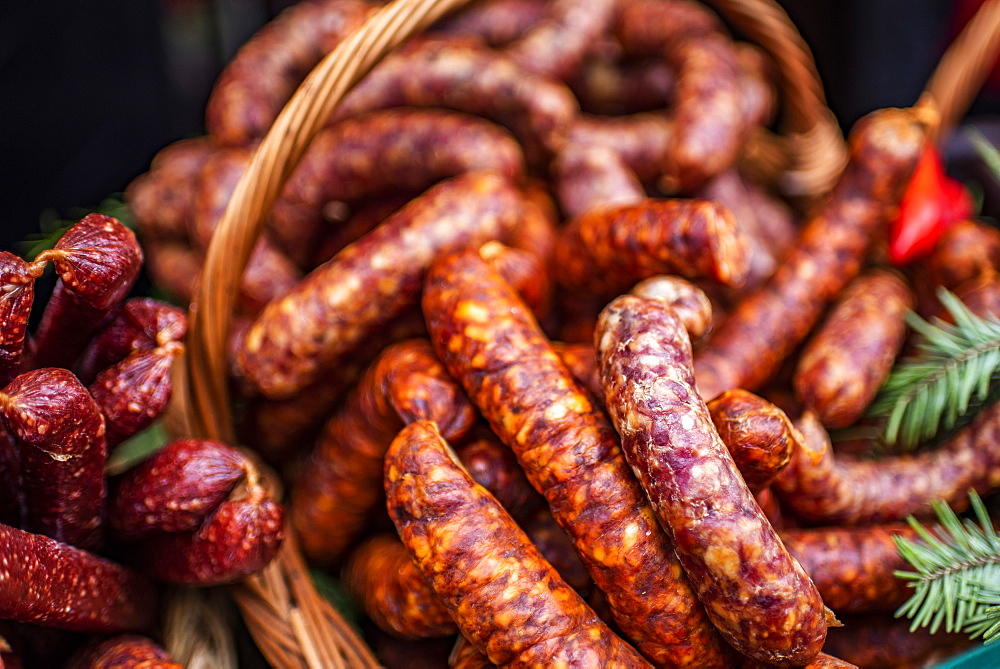 Traditional Romanian food in Bran market, Transylvania, Romania, Europe