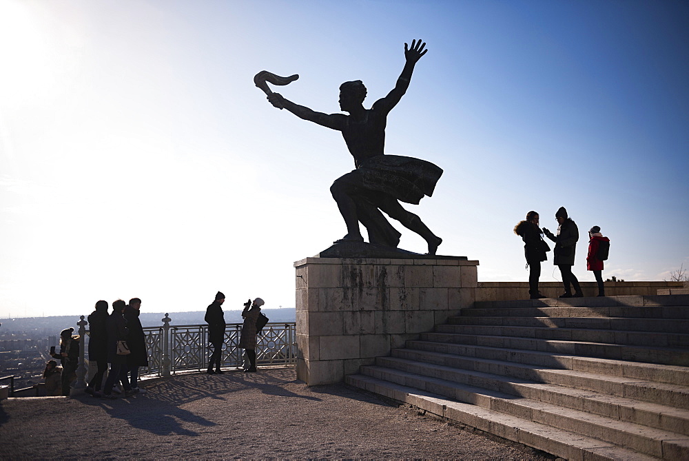 Statue of Liberation Monument (Liberty Statue), The Citadel, Gellert Hill, Budapest, Hungary, Europe