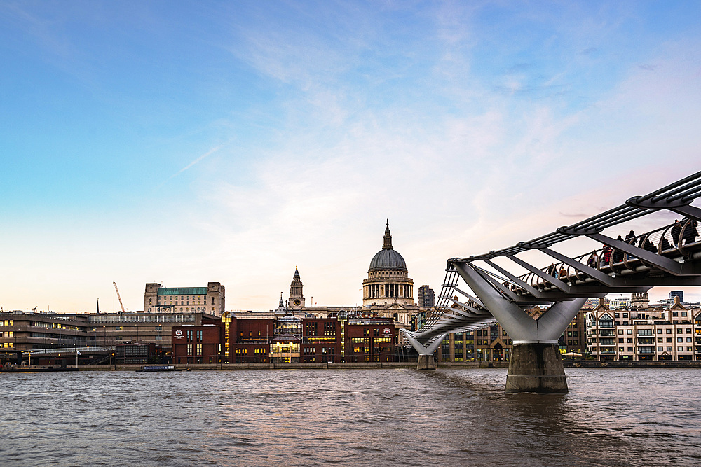 St. Pauls Cathedral at sunset, The City of London, London, England, United Kingdom, Europe