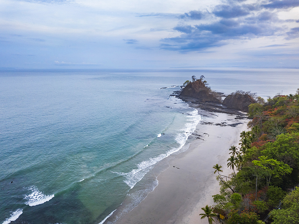 Drone view of Punta Leona Beach, Puntarenas Province, Pacific Coast of Costa Rica, Central America