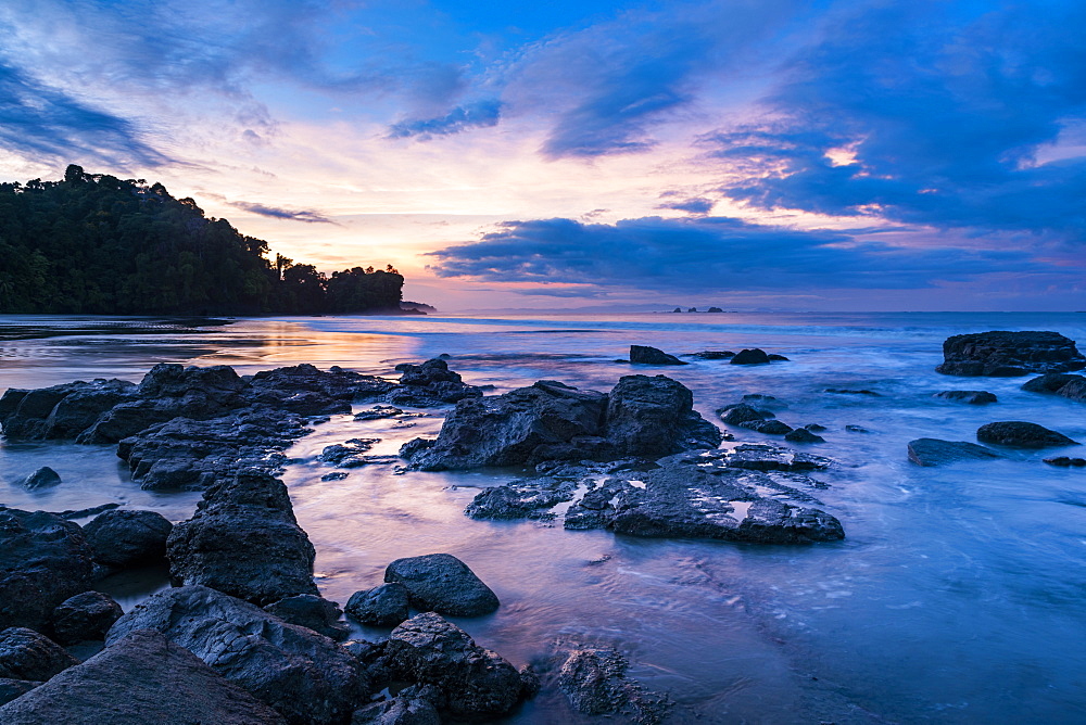 Sunrise at Playa Arco Beach, Uvita, Marino Ballena National Park, Puntarenas Province, Pacific Coast of Costa Rica, Central America