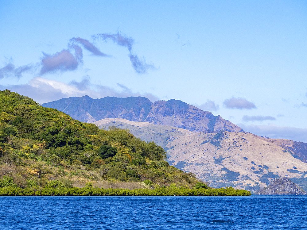 Scene of the coast along the northeast side of Viti Levu, Fiji, South Pacific, Pacific