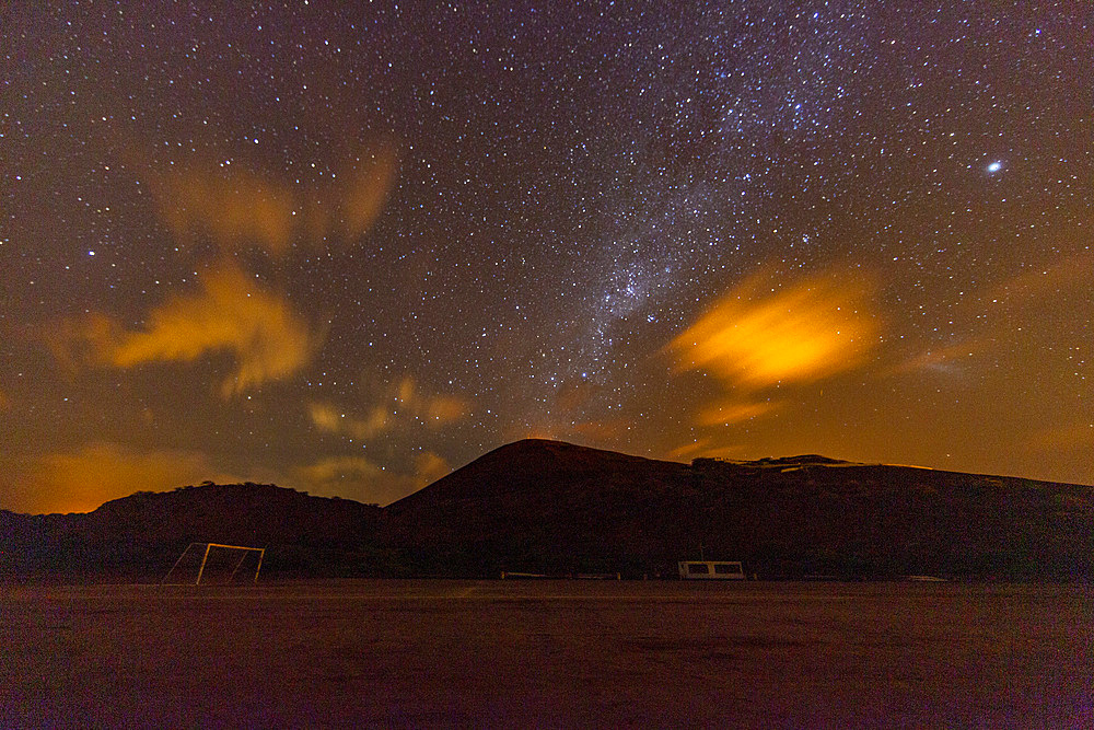 Green Sea Turtle (Chelonia mydas) nesting site at night on Long Beach on Ascension Island, Tropical Atlantic Ocean, South Atlantic Ocean