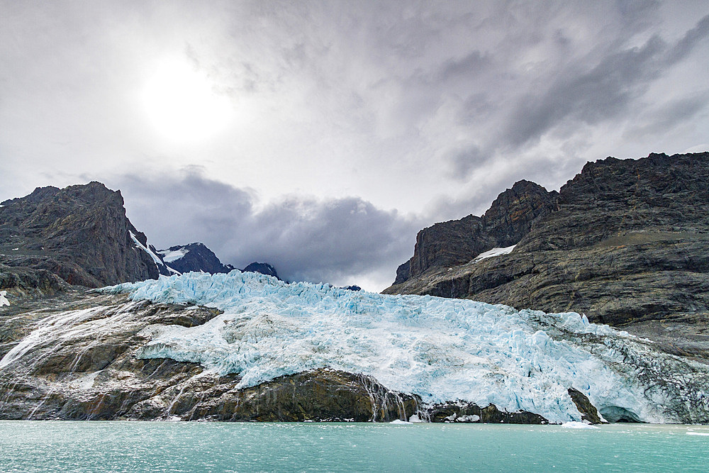 Views of the glaciers and mountains of Drygalski Fjord on the southeast side of South Georgia, Southern Ocean, Polar Regions