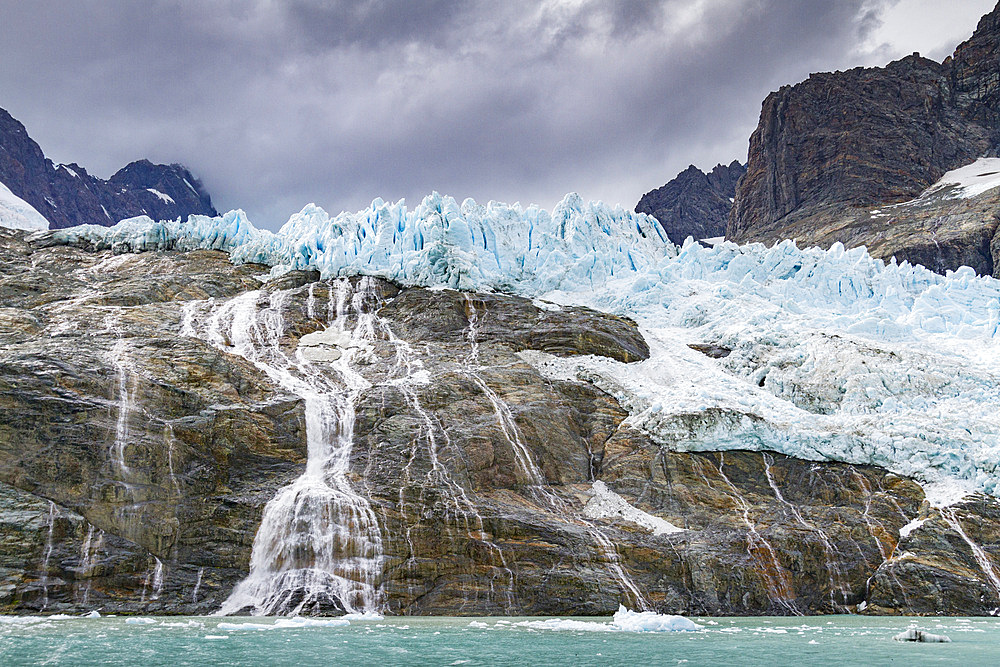 Views of the glaciers and mountains of Drygalski Fjord on the southeast side of South Georgia, Southern Ocean, Polar Regions