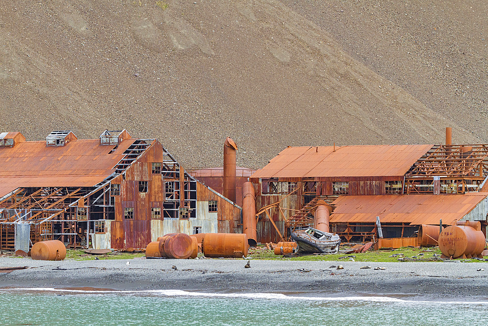 Views of the abandoned whaling station in Stromness Bay on South Georgia, Southern Ocean, Polar Regions