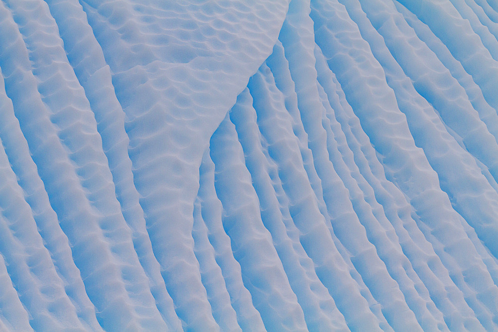 Iceberg detail in and around the Antarctic Peninsula during the summer months, Southern Ocean.