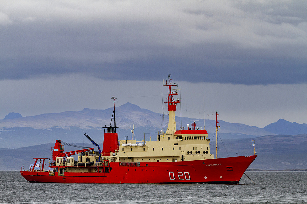 Argentine ship the Puerto Deseado operating from Ushuaia, Argentina to the Antarctic Peninsula in Antarctica, Southern Ocean, Polar Regions