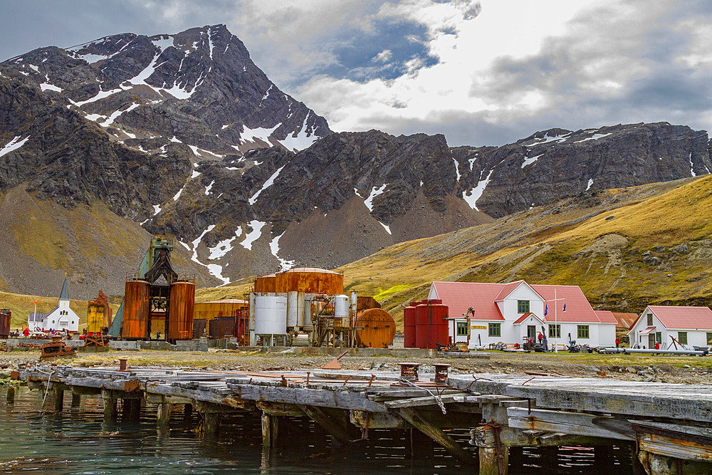 Views of the old whaling station at Grytviken on South Georgia in the South Atlantic