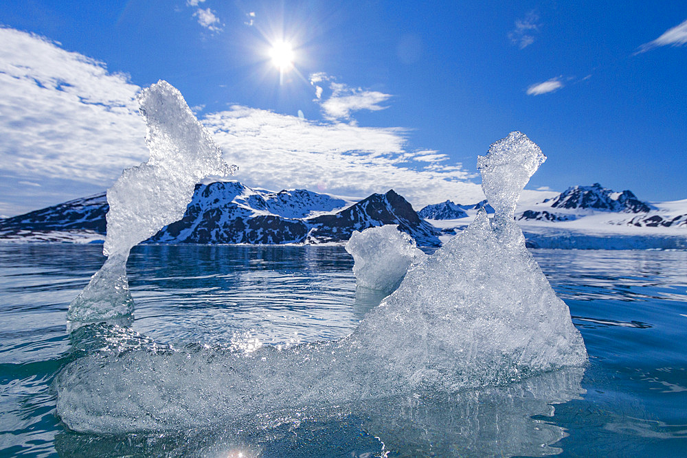 A view of Isfjorden (Ice fjord) on the western side of Spitsbergen Island in the Svalbard Archipelago, Norway.