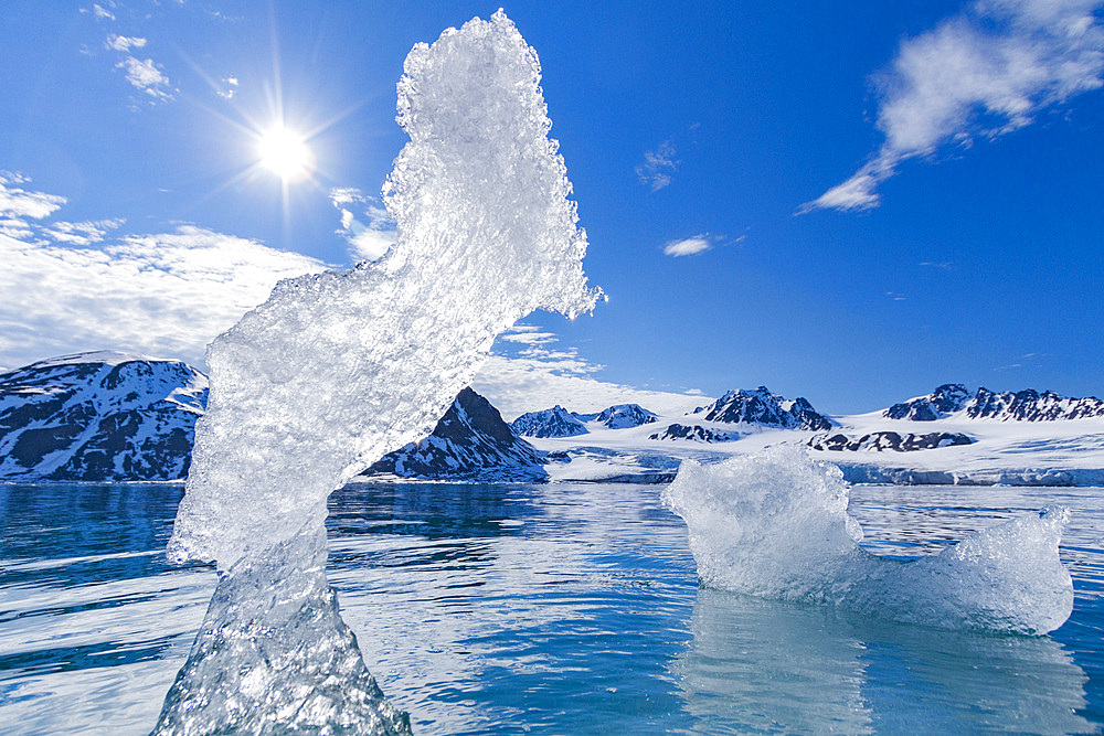 A view of Isfjorden (Ice fjord) on the western side of Spitsbergen Island in the Svalbard Archipelago, Norway.