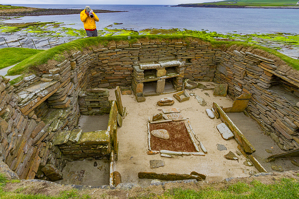 Skara Brae, a Neolithic village constructed in 3,100 BC, Orkney Islands, Scotland.