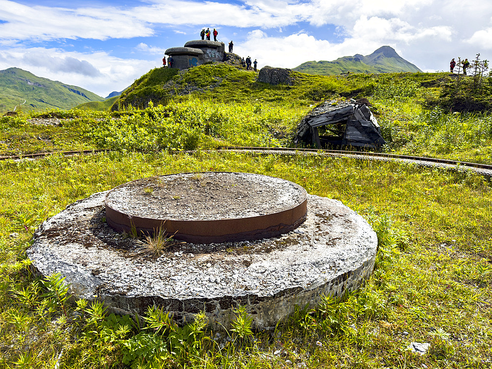 Remains of World War II gun emplacement left abandoned in Dutch Harbor, Unalaska, Alaska.
