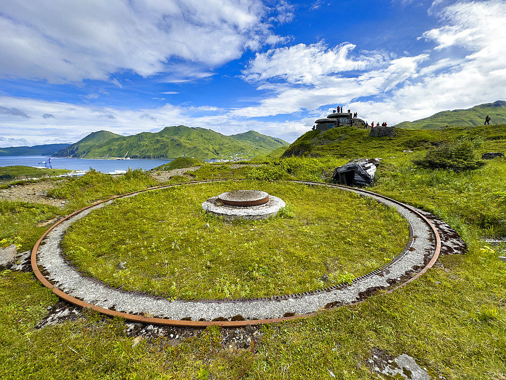Remains of World War II gun emplacement left abandoned in Dutch Harbor, Unalaska, Alaska.