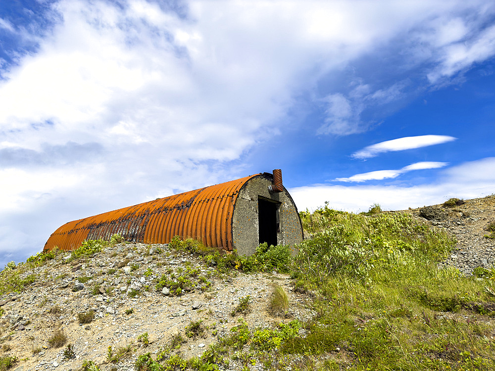 Remains of World War II bunker left abandoned in Dutch Harbor, Unalaska, Alaska.