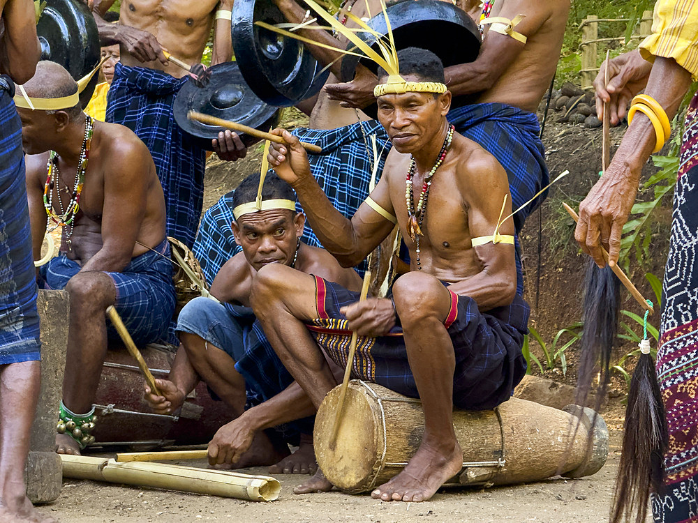 Cultural performance in the village of Liangawo, on Flores Island, Lesser Sunda Islands, Indonesia.