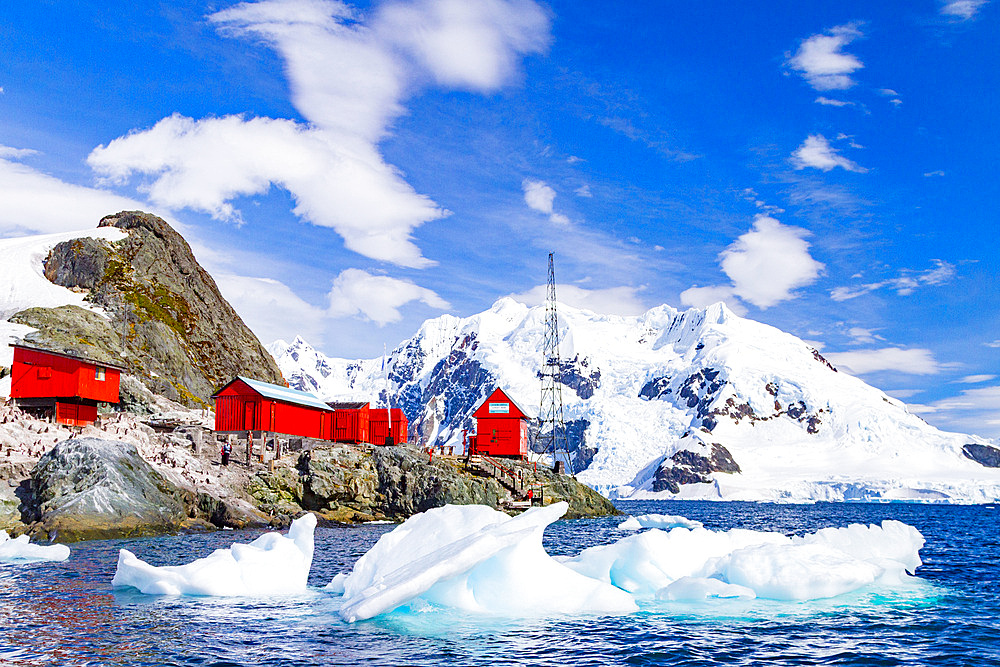 The Argentine Research Base in Paradise Bay, Antarctic Peninsula, Antarctica, Southern Ocean.