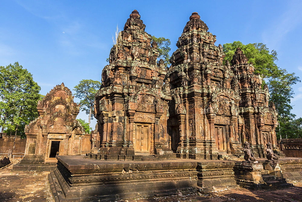 Banteay Srei Temple in Angkor, UNESCO World Heritage Site, Siem Reap Province, Cambodia, Indochina, Southeast Asia, Asia 