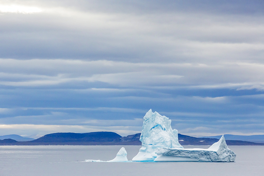 Pinnacled iceberg in Isabella Bay, Baffin Island, Nunavut, Canada, North America