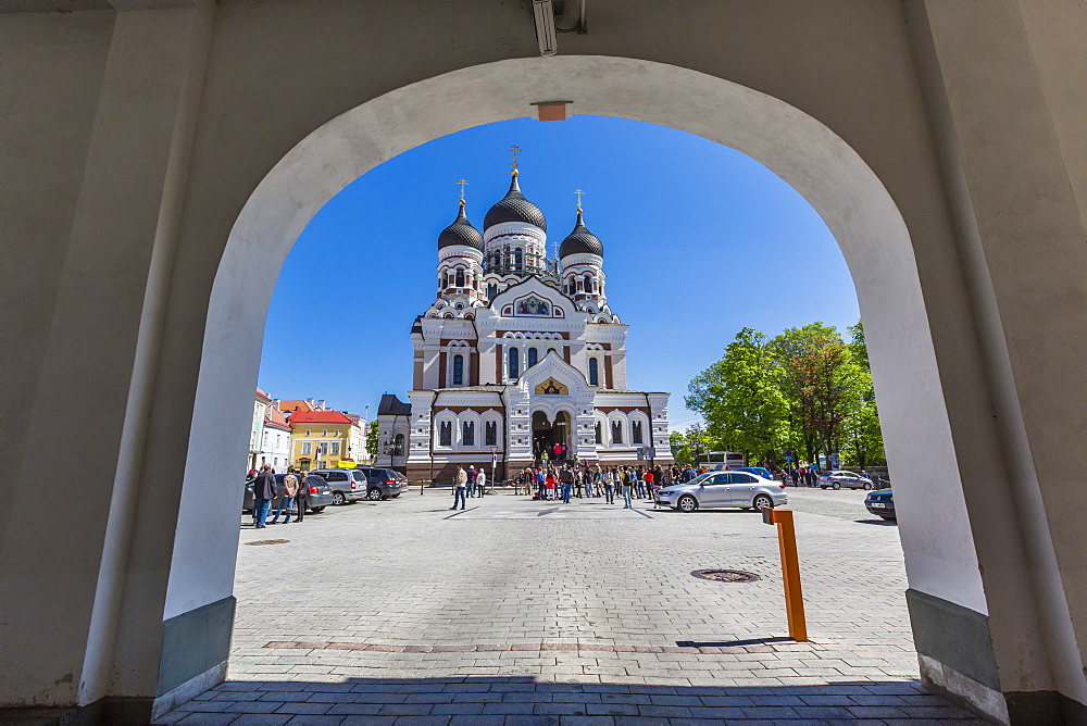 Exterior view of an Orthodox church in the capital city of Tallinn, Estonia, Europe