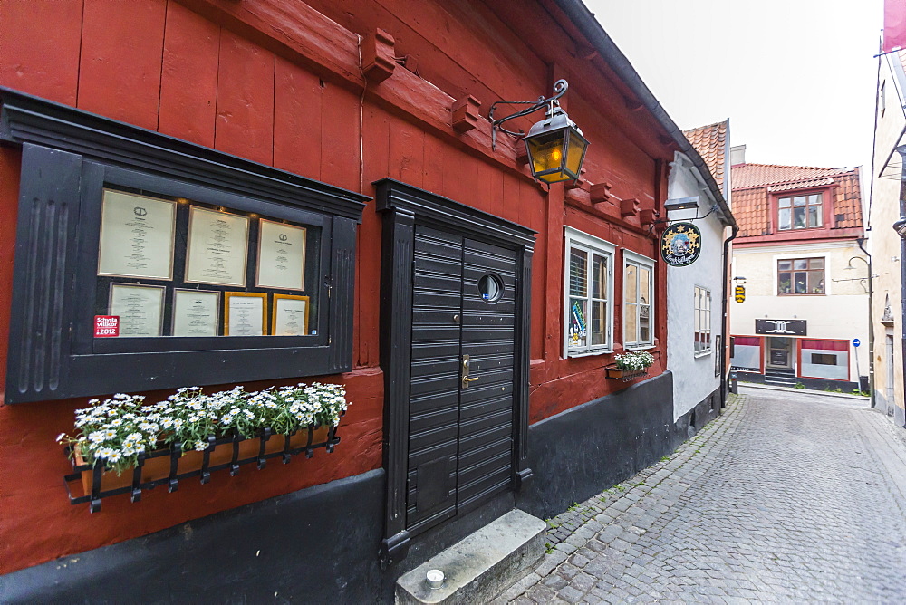 Cottages and cobblestone streets in the town of Visby, UNESCO World Heritage Site, Gotland Island, Sweden, Scandinavia, Europe