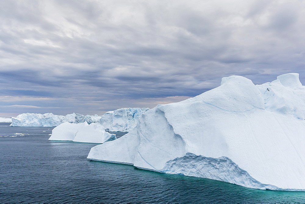 Huge icebergs calved from the Ilulissat Glacier, UNESCO World Heritage Site, Ilulissat, Greenland, Polar Regions