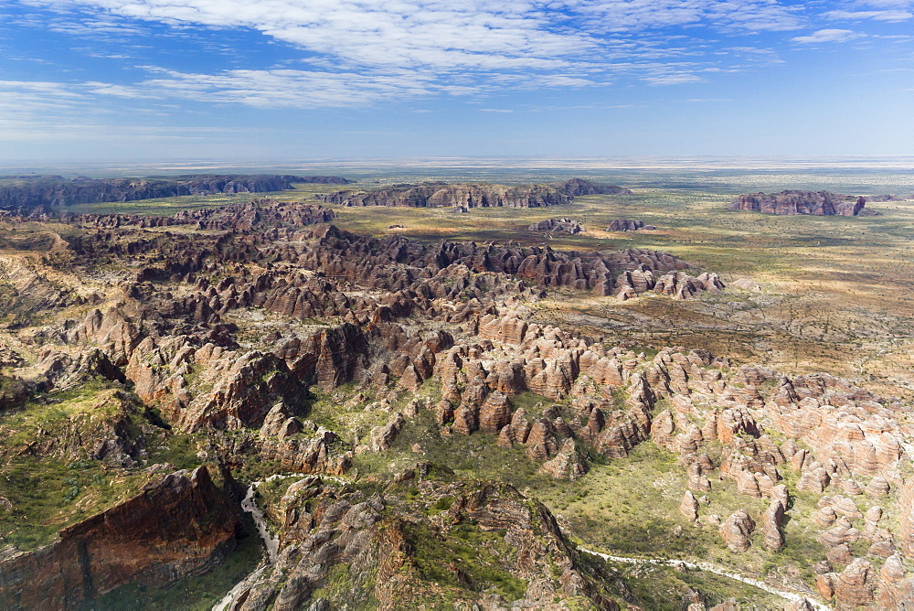 Aerial view of the Bungle Bungle, Purnululu National Park, UNESCO World Heritage Site, Kimberley, Western Australia, Australia, Pacific