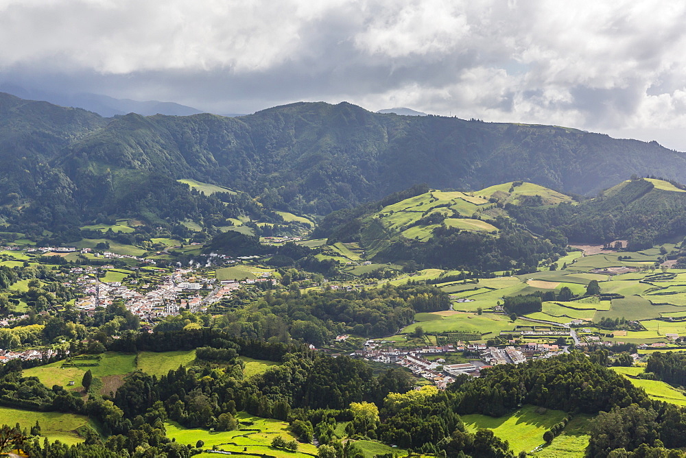 Furnas Valley, a site of bubbling hot springs and fumaroles on the Azorean capital island of Sao Miguel, Azores, Portugal, Europe