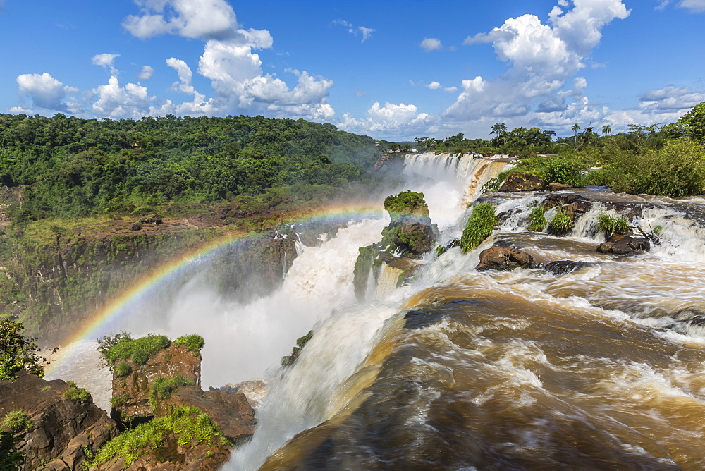 A view from the upper trail, Iguazu Falls National Park, UNESCO World Heritage Site, Misiones, Argentina, South America