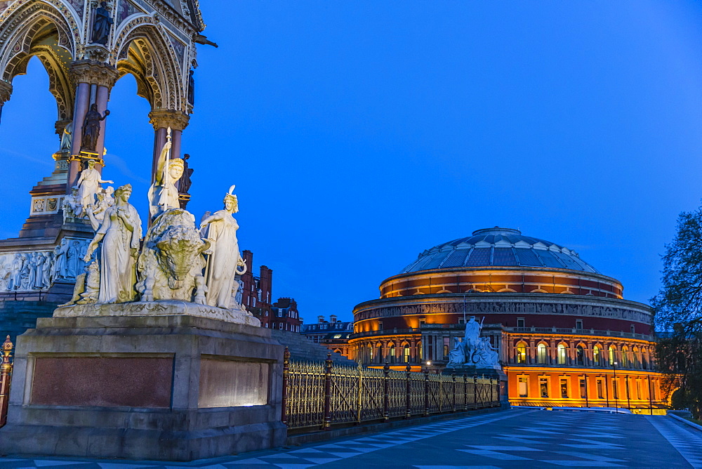 The Albert Memorial in front of the Royal Albert Hall, London, England, United Kingdom, Europe