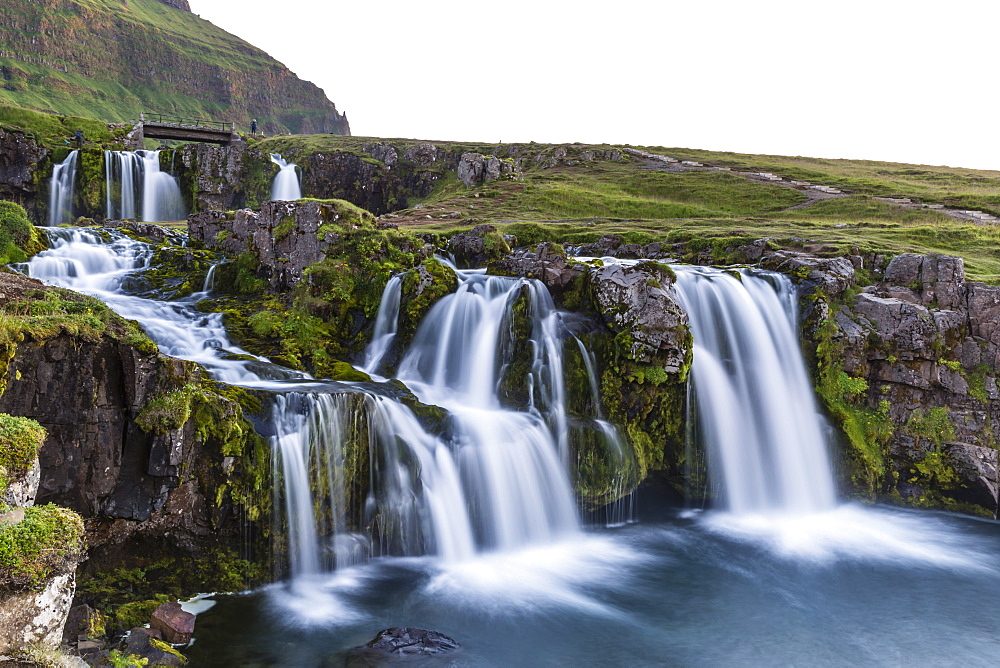 Waterfall near Kirkjufell (Church Mountain), just outside the town of Grundarfjordur on the Snaefellsnes Peninsula, Iceland, Polar Regions