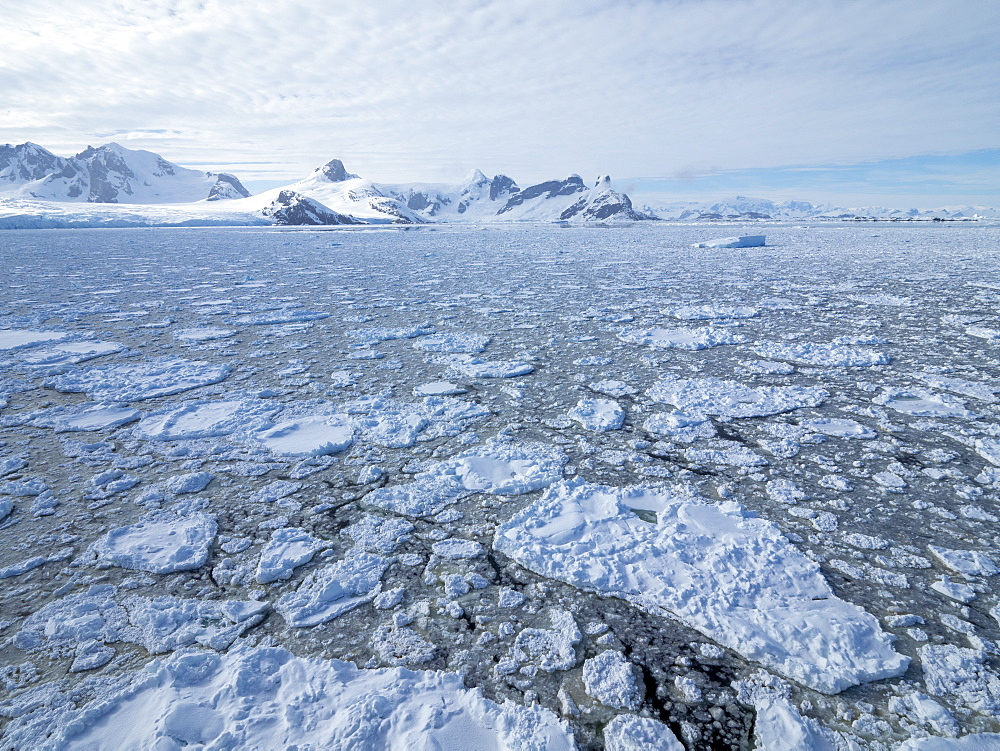 Ice choked waters surrounding the Yalour Islands, Antarctica, Polar Regions