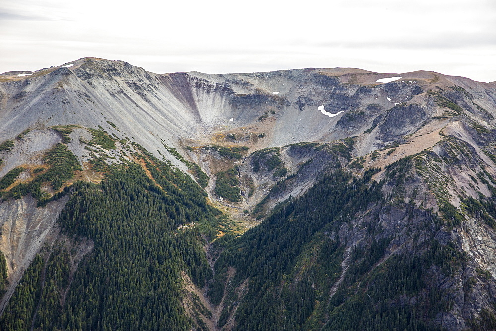 Receded glacier on Mount Rainier from the Burroughs Mountain Trail, Mount Rainier National Park, Washington State, United States of America, North America