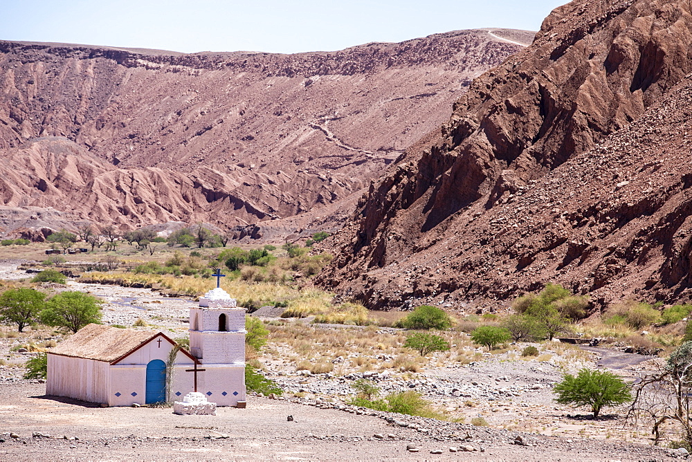 The small Capilla de San Isidro, Catarpe, Antofagasta Region, Chile, South America