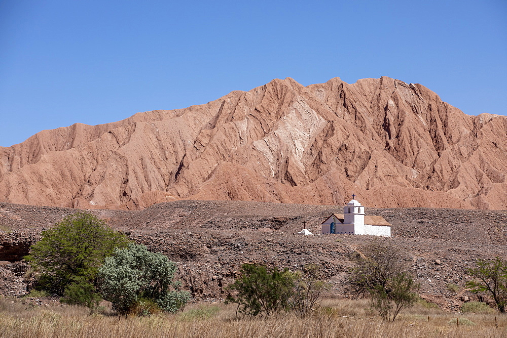 The small Capilla de San Isidro, Catarpe, Antofagasta Region, Chile, South America