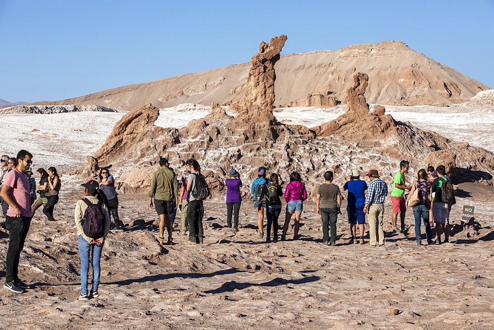 The stone formation Tres Marias, Valle de le Luna, Los Flamencos National Reserve, Antofagasta Region, Chile, South America