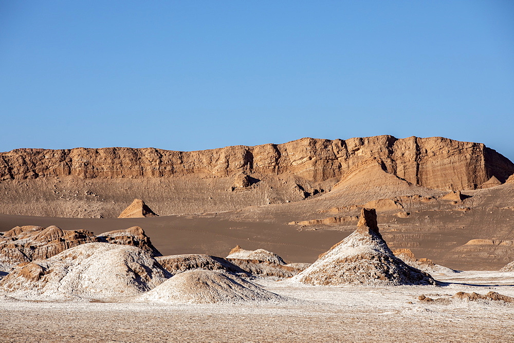 The amphitheater in Valle de le Luna, Los Flamencos National Reserve, Antofagasta Region, Chile, South America