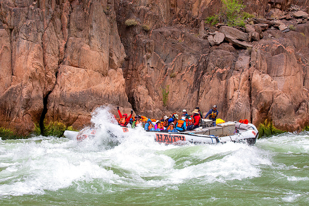 Shooting the rapids in a raft on the Colorado River, Grand Canyon National Park, UNESCO World Heritage Site, Arizona, United States of America, North America