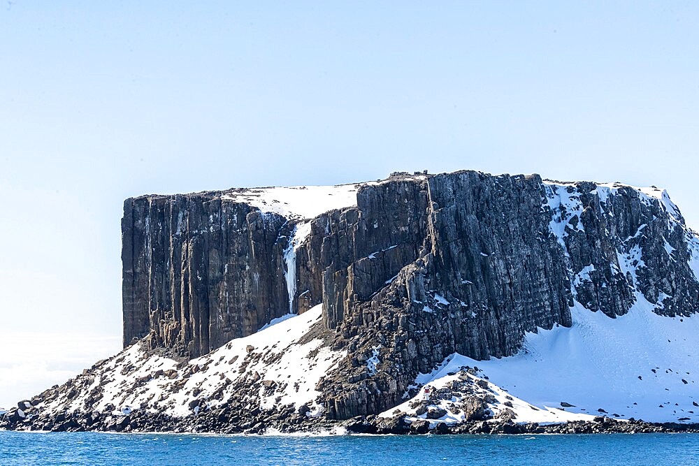 Basalt cliffs in English Strait in the South Shetland Islands, Antarctica, Polar Regions