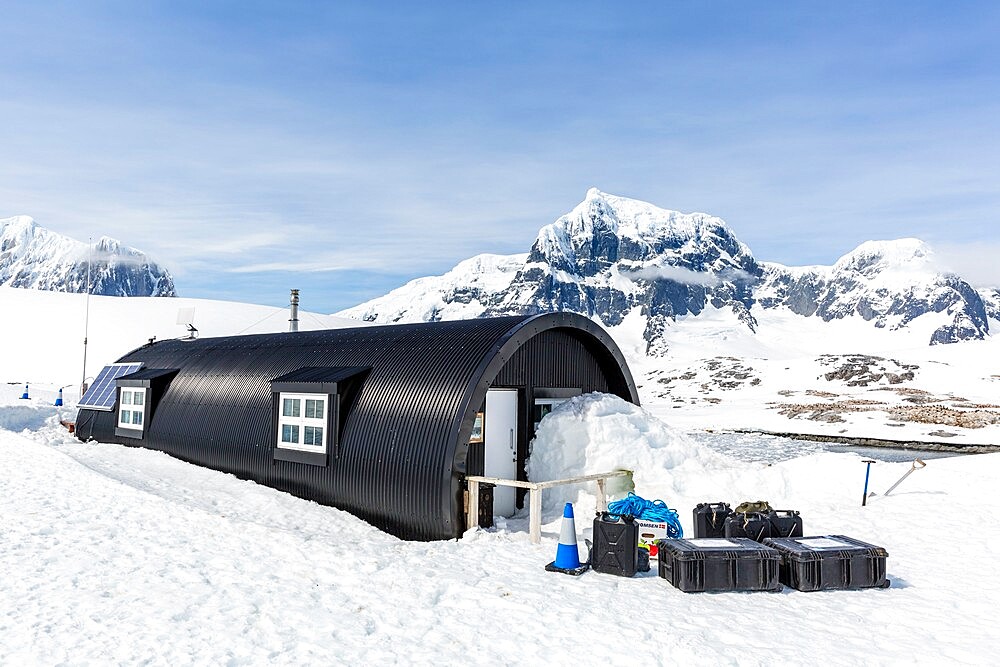 Former British Base A, now a museum and post office at Port Lockroy on tiny Goudier Island, Antarctica, Polar Regions