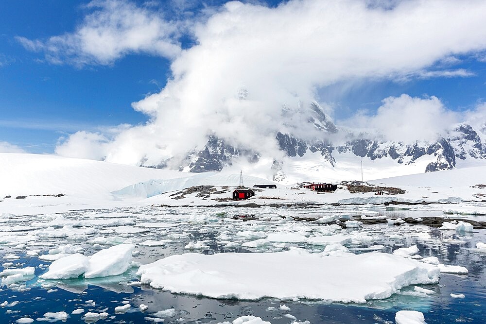 Former British Base A, now a museum and post office at Port Lockroy on tiny Goudier Island, Antarctica, Polar Regions