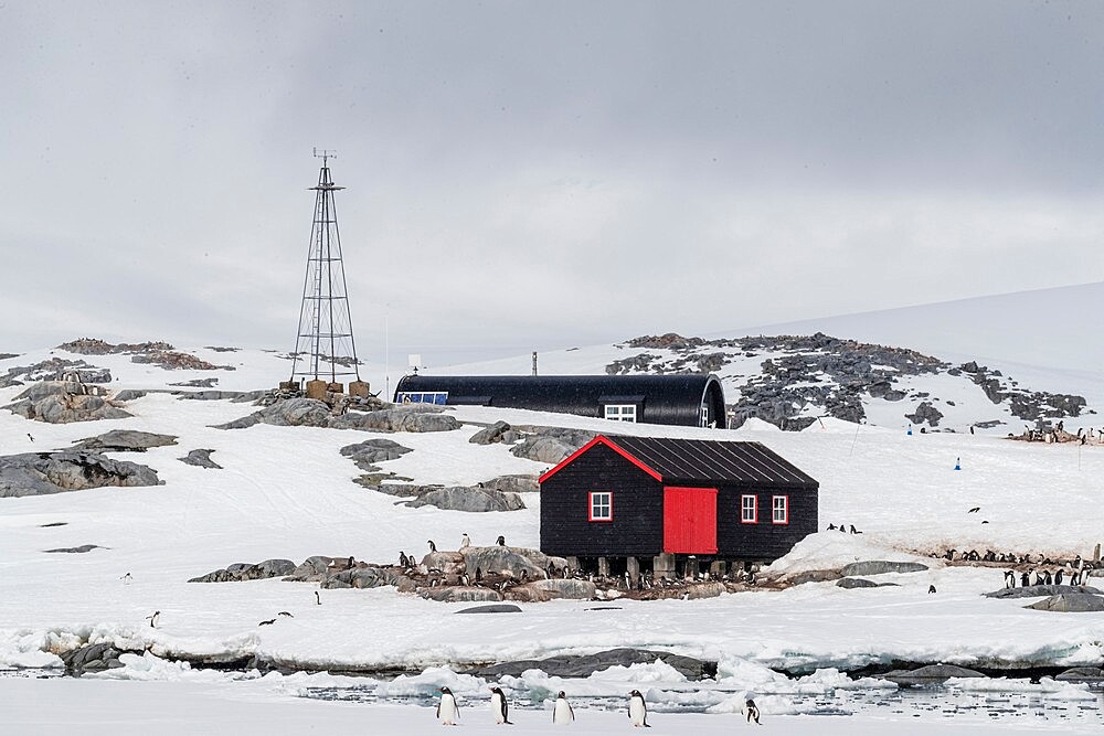 Former British Base A, now a museum and post office at Port Lockroy on tiny Goudier Island, Antarctica, Polar Regions