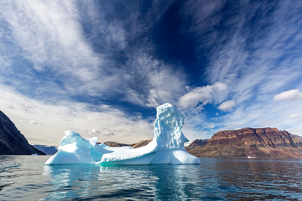 Large iceberg calved from a nearby glacier in Blomster Bugten, Flower Bay, Greenland, Polar Regions